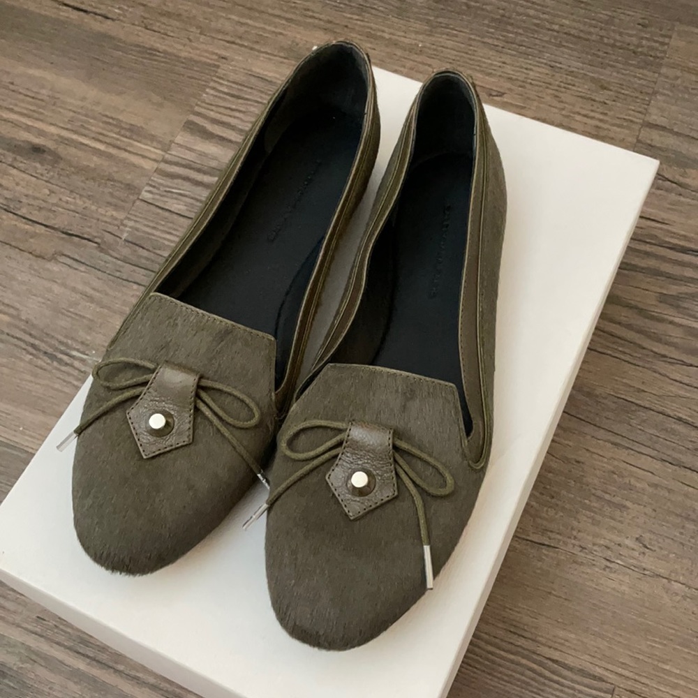 Balenciaga NWT Calf Hair flats in khaki green